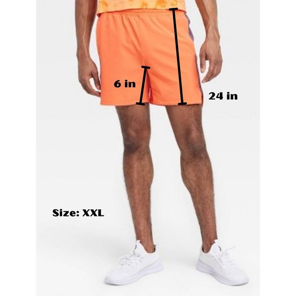 All in Motion - Men's Trail Shorts 6" - Orange - XXL - Picture 3 of 5